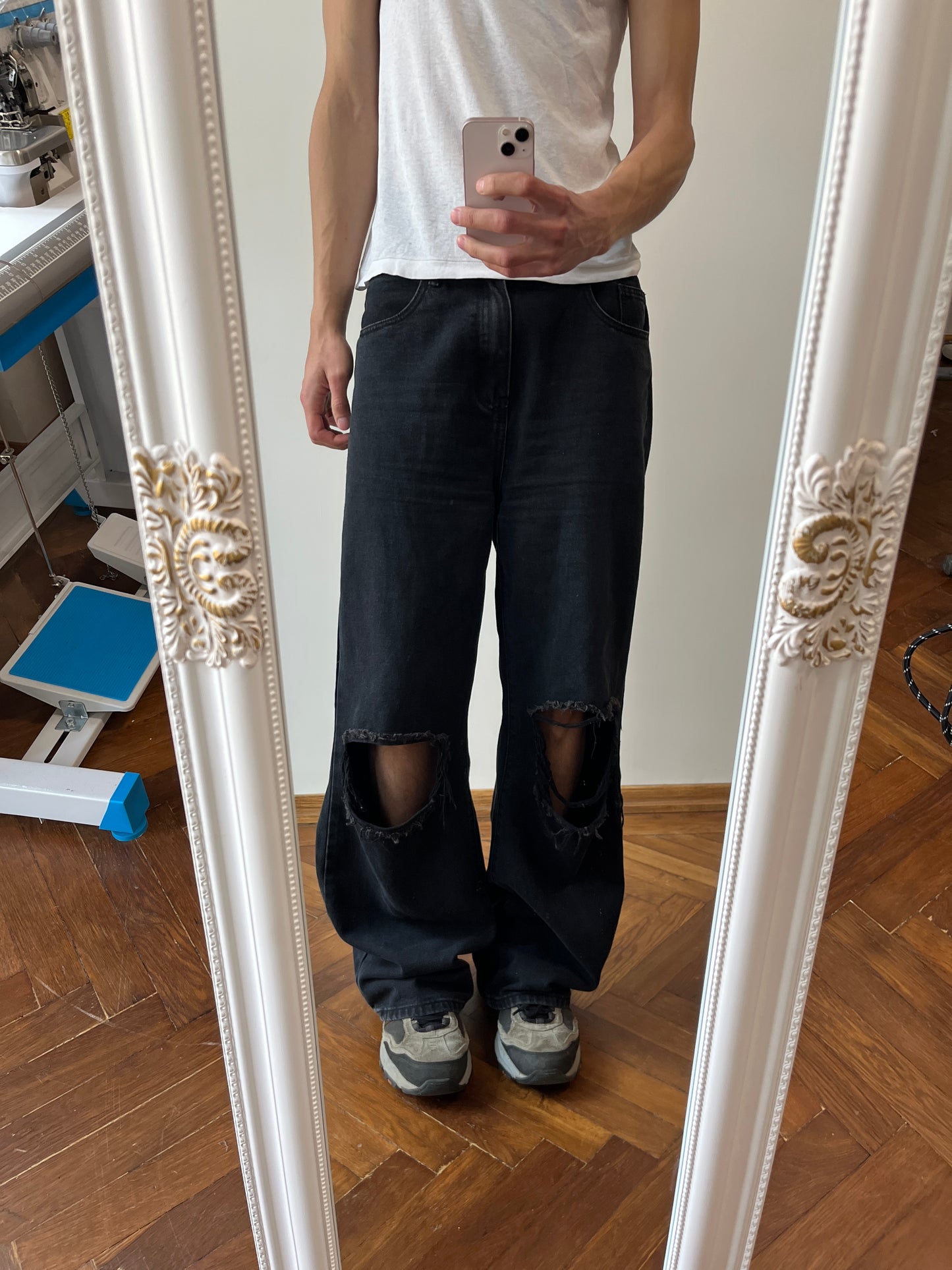 Distressed Oversized Denim