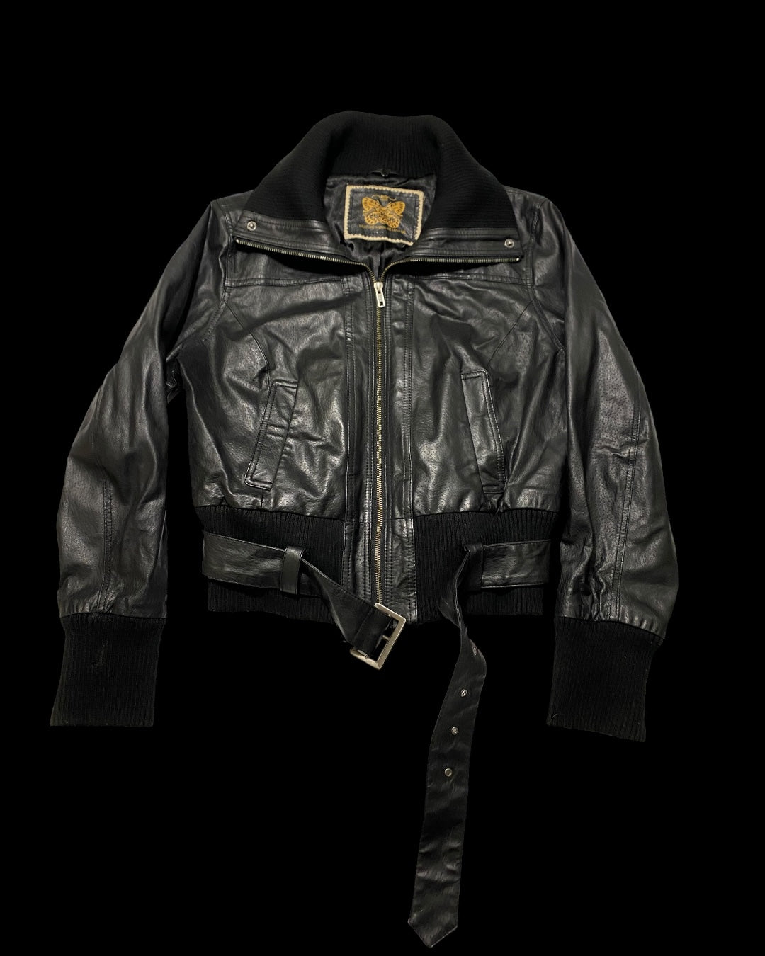 Vintage Leather Bomber Jacket