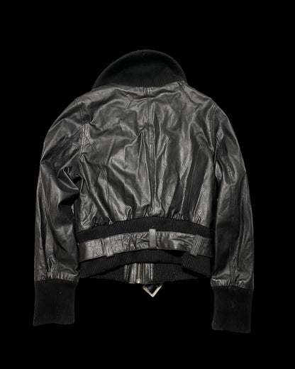 Vintage Leather Bomber Jacket