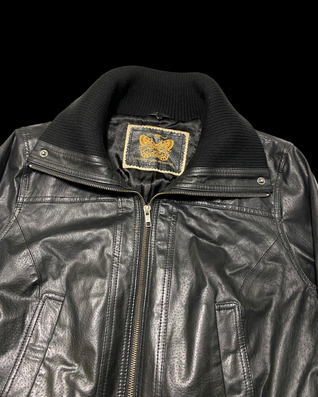 Vintage Leather Bomber Jacket