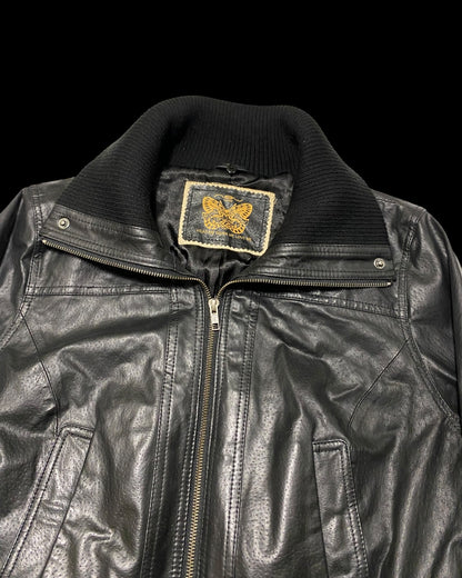 Vintage Leather Bomber Jacket