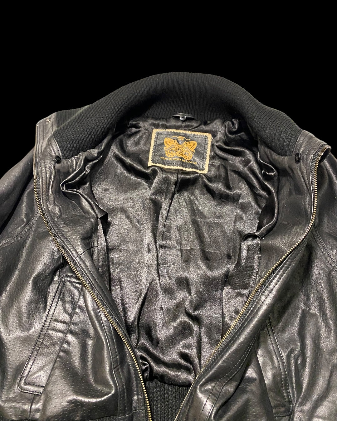 Vintage Leather Bomber Jacket