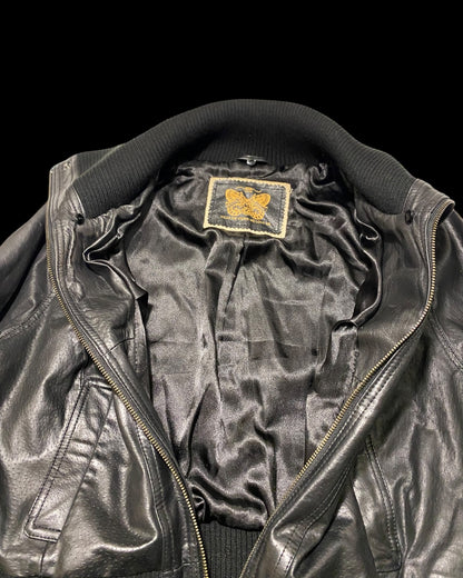 Vintage Leather Bomber Jacket