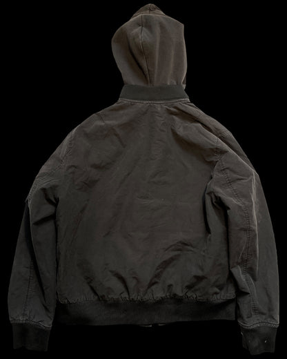 Washed Hooded Bomber Jackket