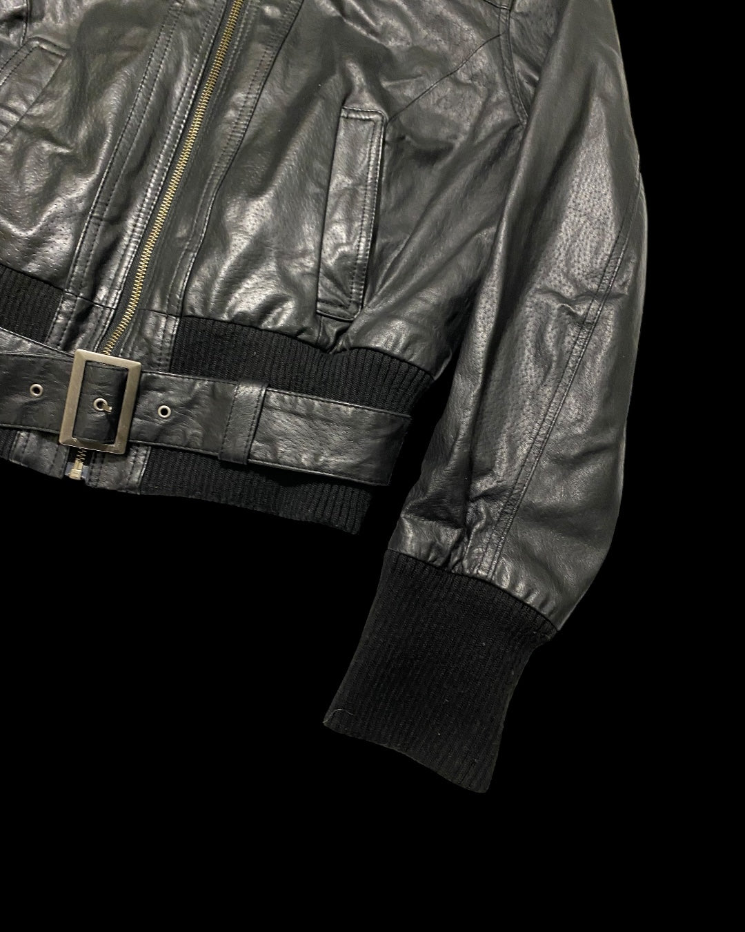 Vintage Leather Bomber Jacket