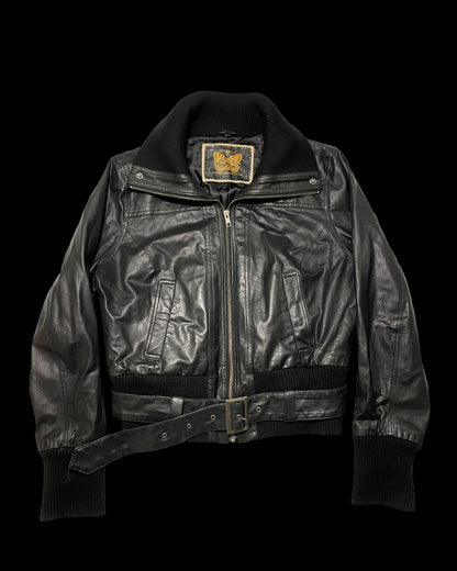 Vintage Leather Bomber Jacket