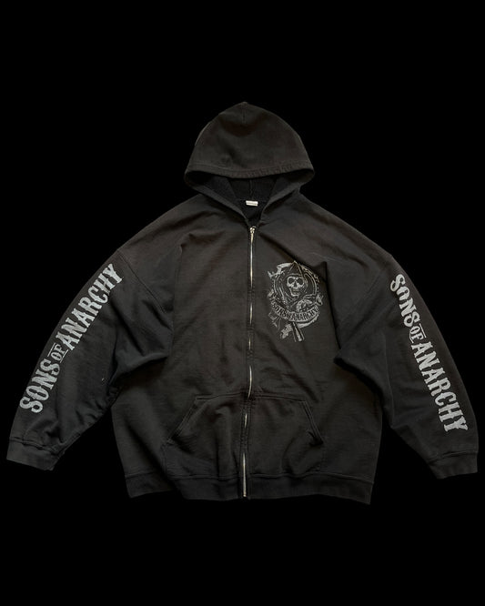 Faded Oversized Son of Anarchy Zip Up